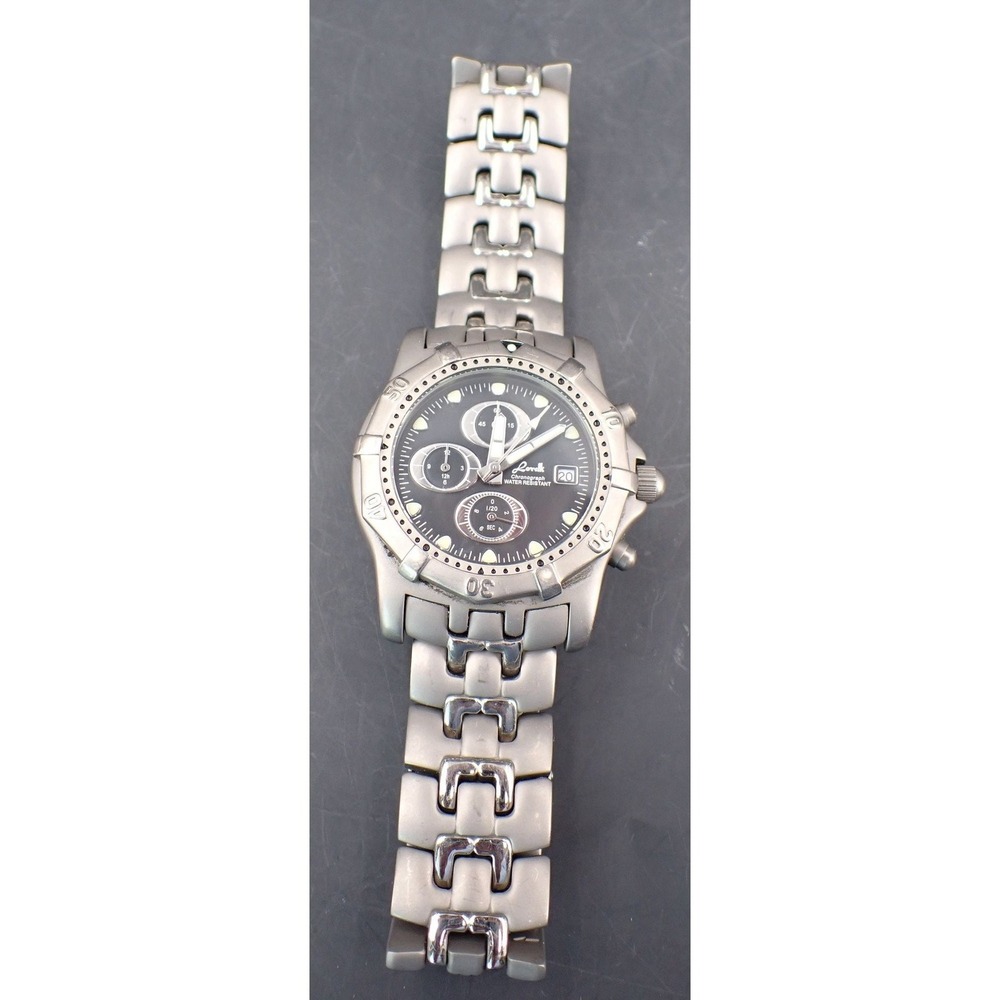 Lorelli Mens Chronographic Watch Titanium New Battery Works AS IS